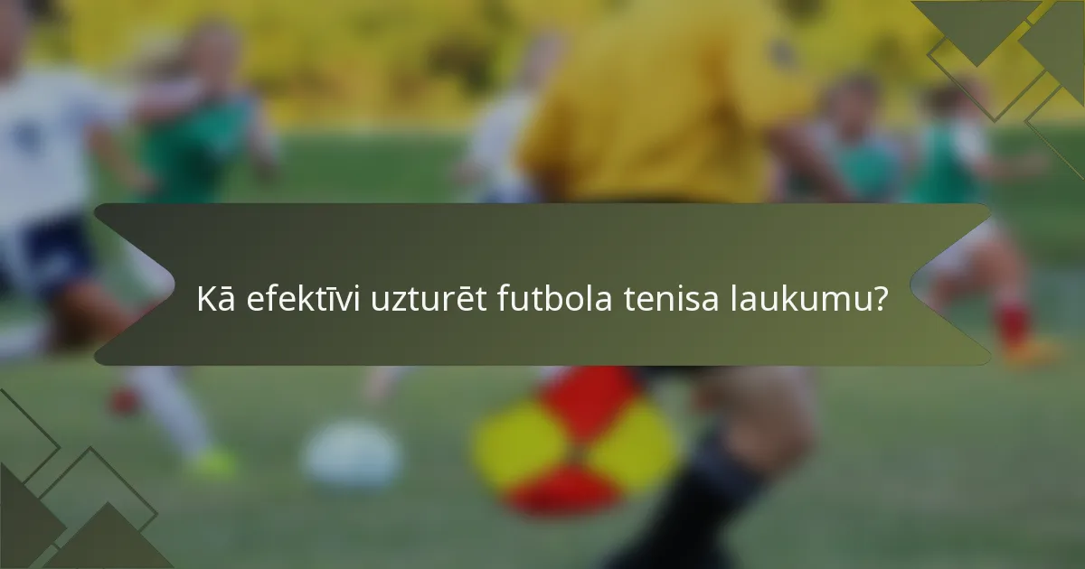 Kā efektīvi uzturēt futbola tenisa laukumu?