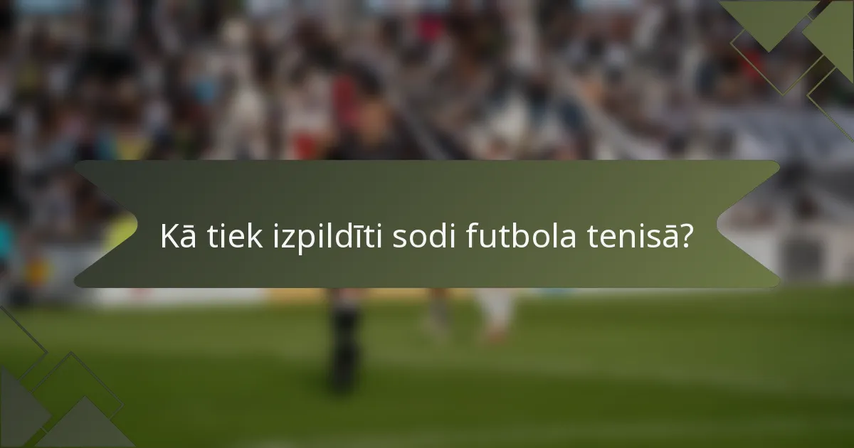 Kā tiek izpildīti sodi futbola tenisā?