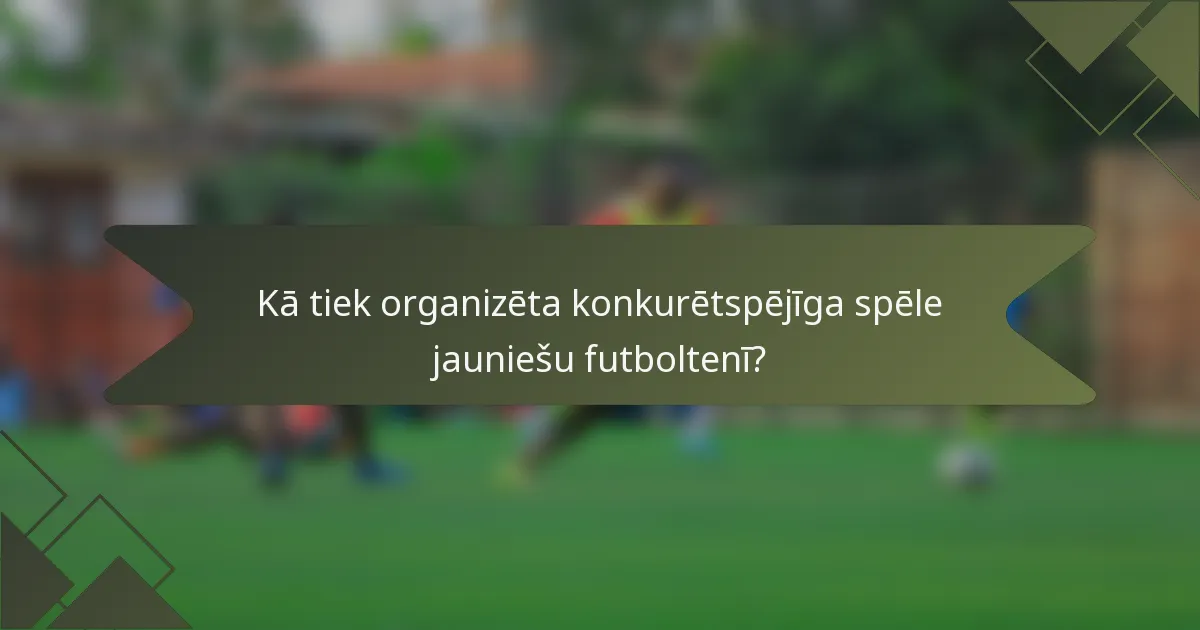 Kā tiek organizēta konkurētspējīga spēle jauniešu futboltenī?