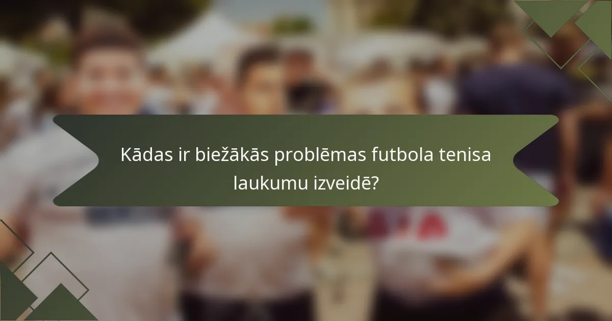 Kādas ir biežākās problēmas futbola tenisa laukumu izveidē?