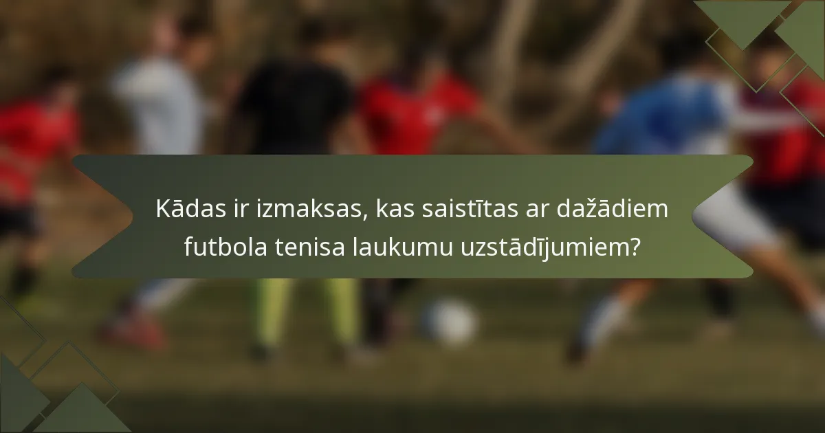 Kādas ir izmaksas, kas saistītas ar dažādiem futbola tenisa laukumu uzstādījumiem?