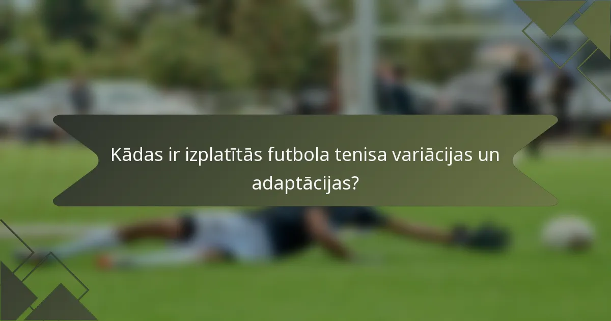 Kādas ir izplatītās futbola tenisa variācijas un adaptācijas?