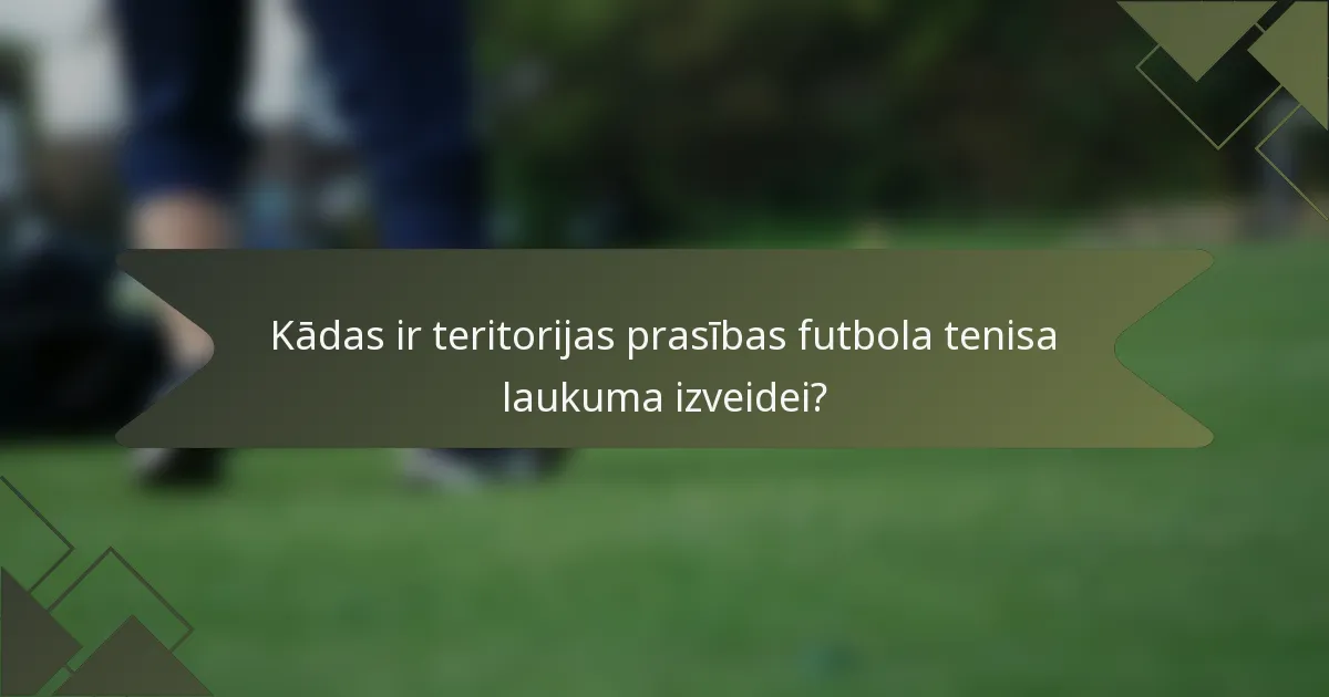 Kādas ir teritorijas prasības futbola tenisa laukuma izveidei?