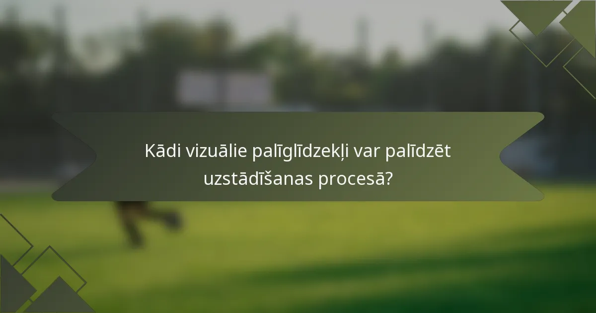 Kādi vizuālie palīglīdzekļi var palīdzēt uzstādīšanas procesā?
