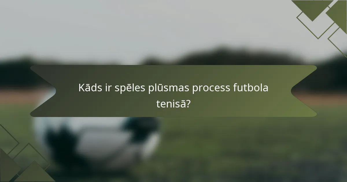 Kāds ir spēles plūsmas process futbola tenisā?