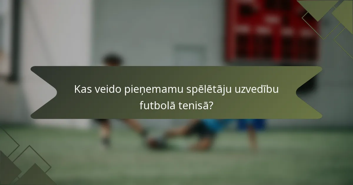 Kas veido pieņemamu spēlētāju uzvedību futbolā tenisā?